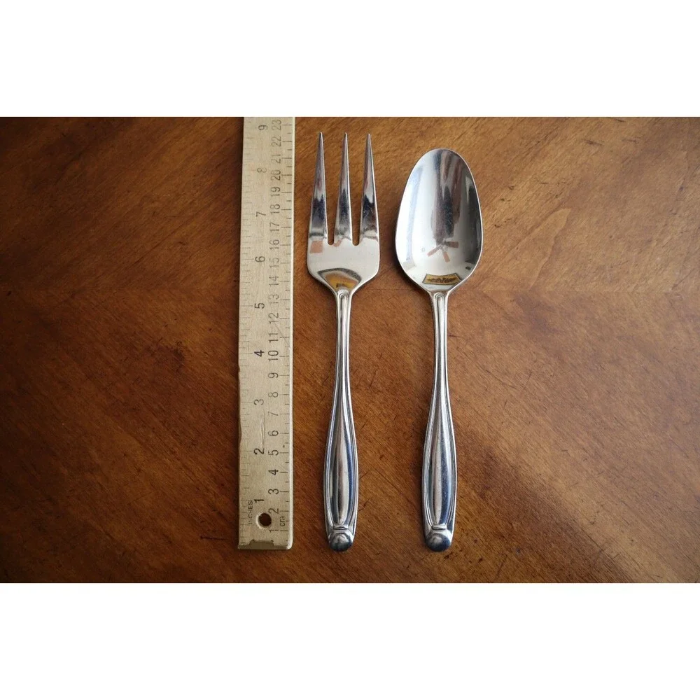 Lot Serving Spoon Fork Oneida Alexandria 18/0 China Stainless Glossy Flatware